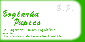 boglarka pupics business card